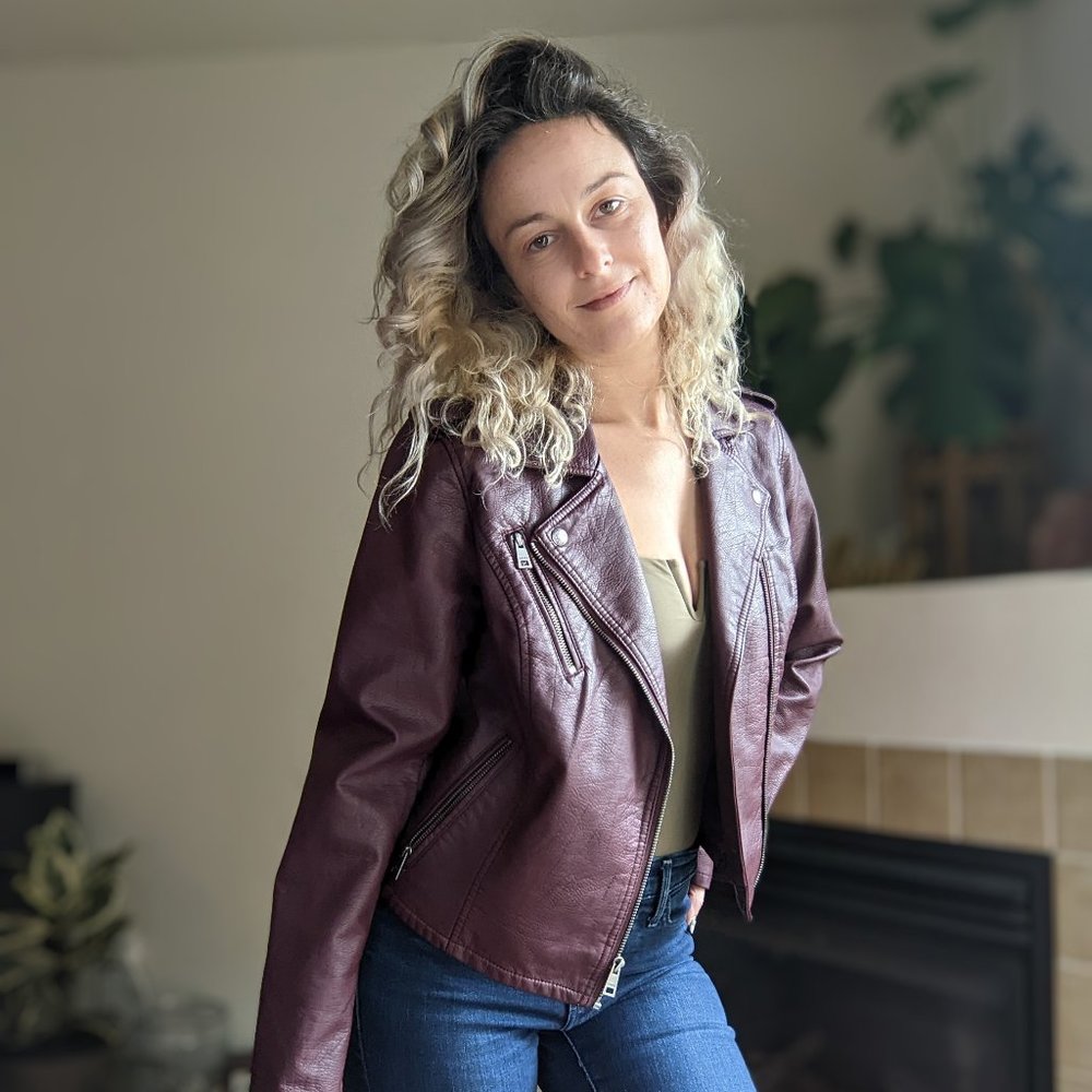 Levi's Plum Leather Moto Jacket